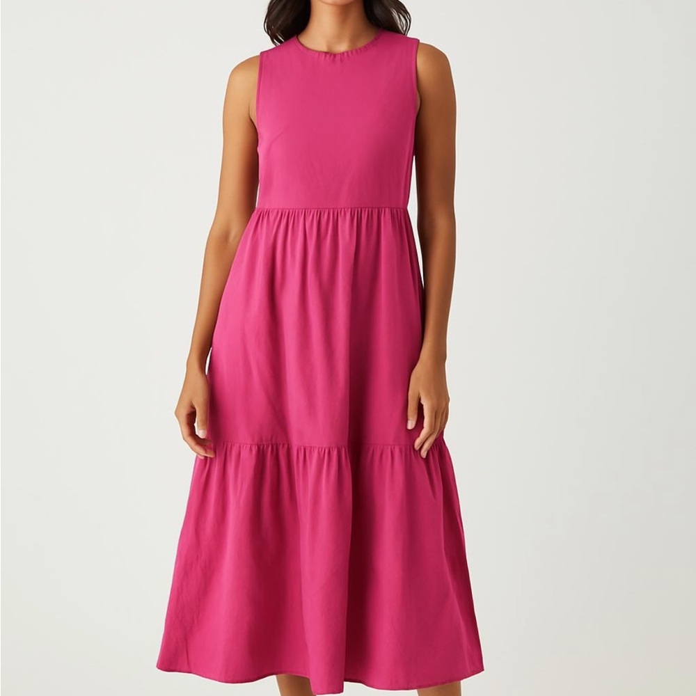 J. Crew Pink Midi Dress
